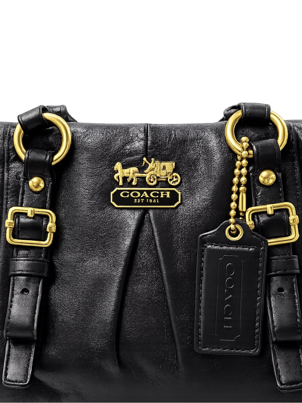 Coach Madison Juliette 21222 Black Leather Satchel Purse EUC originally Strap - Picture 3 of 13